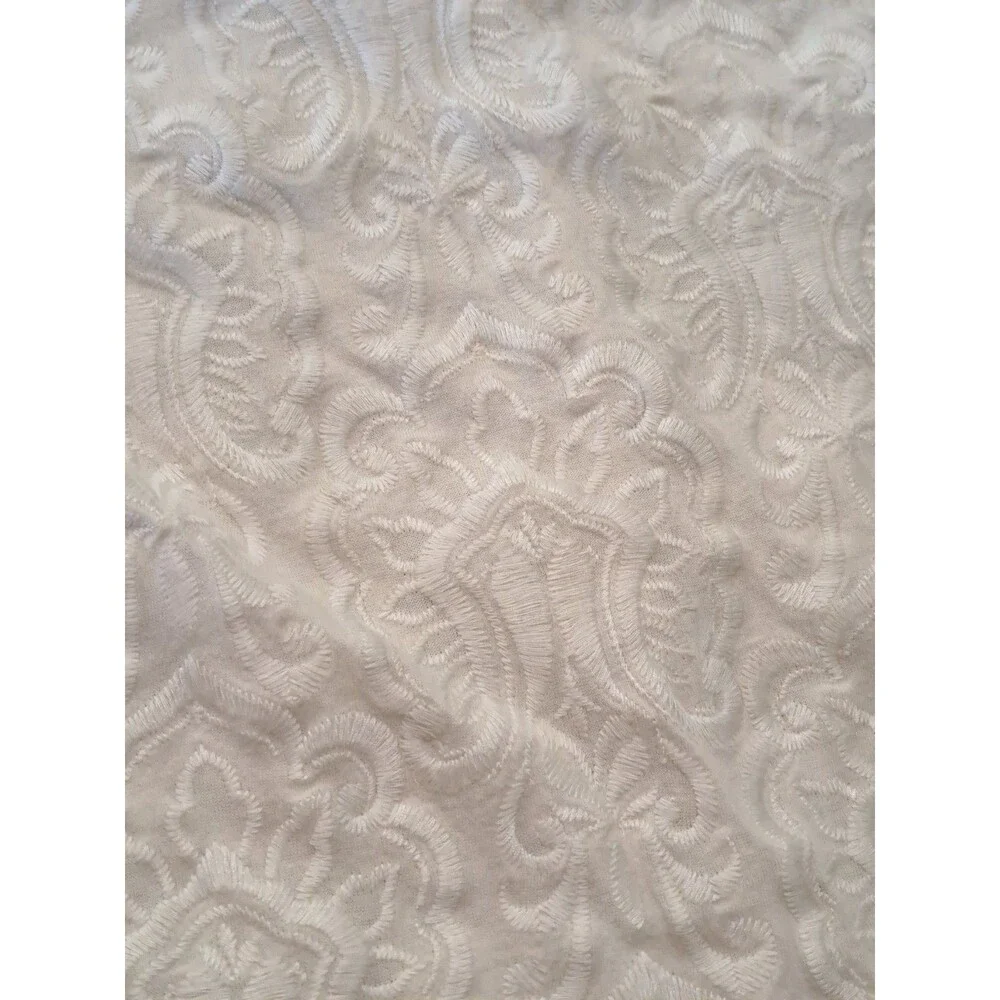 J Crew Top Ivory Textured Embroidered Jacquard Women's Size Small